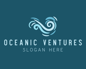 Ocean Swirl Wave logo design