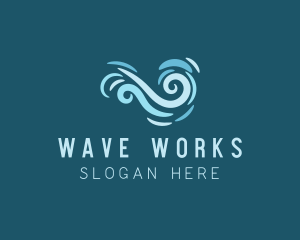 Ocean Swirl Wave logo design