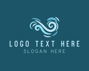Creative Agency - Ocean Swirl Wave logo design