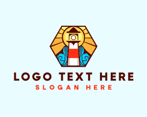Scenic - Harbor Beacon Lighthouse logo design