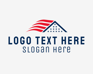 Roofing - American House Realty logo design