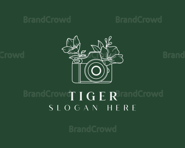 Floral Camera Photography Logo