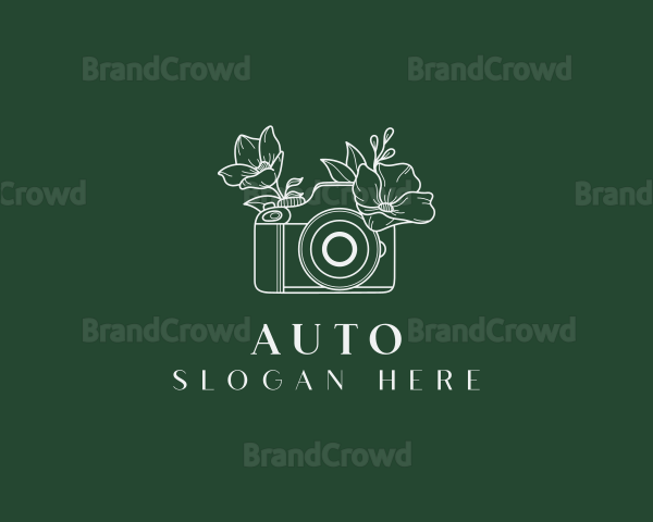 Floral Camera Photography Logo