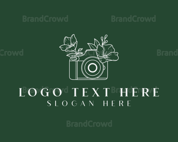 Floral Camera Photography Logo