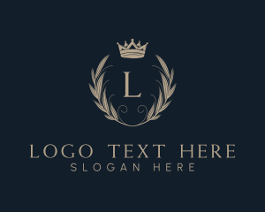 Wealth - Luxury Wreath Crown Letter logo design