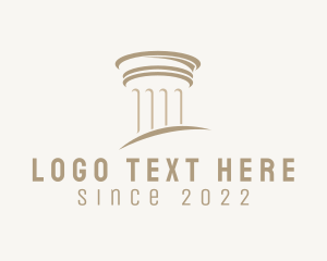 Museum - Greek Roman Pillar Column logo design