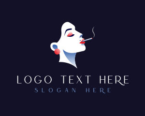 Feminine - Smoking Woman Cigarette logo design