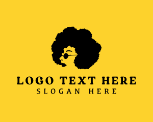 Stylist - Afro Woman Hairdresser logo design