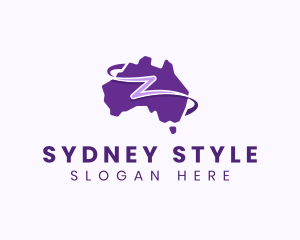 Sydney - Australian  Loop Map Letter Z logo design