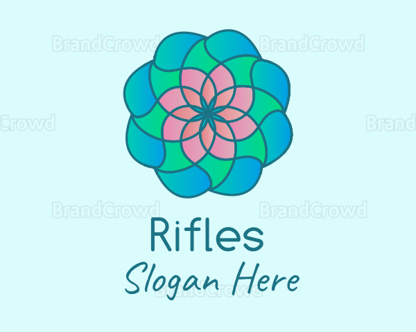 Multicolor Flower Stained Glass Logo