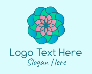 Multicolor Flower Stained Glass Logo