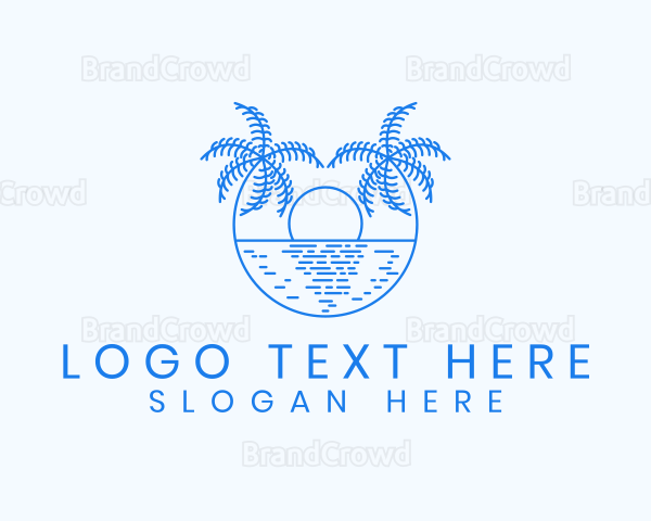 Blue Palm Sunset Logo
