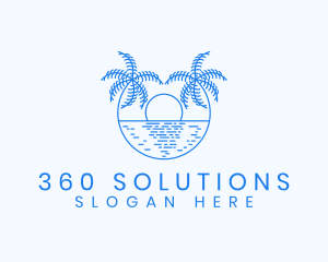 Blue Palm Sunset logo design