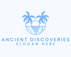 Blue Palm Sunset logo design