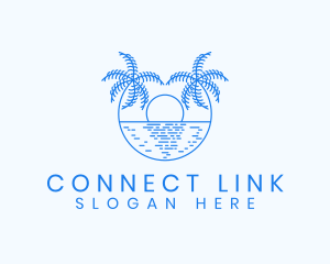 Blue Palm Sunset logo design