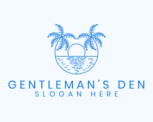 Blue Palm Sunset logo design