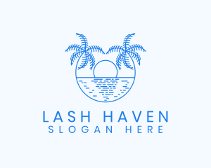 Blue Palm Sunset logo design