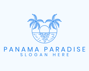 Blue Palm Sunset logo design