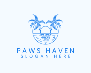 Blue Palm Sunset logo design