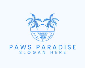 Blue Palm Sunset logo design