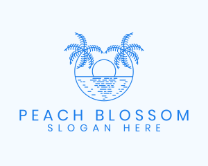 Blue Palm Sunset logo design