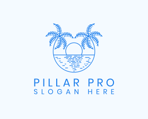 Blue Palm Sunset logo design