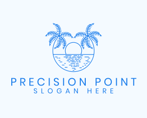 Blue Palm Sunset logo design