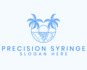 Blue Palm Sunset logo design