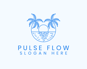 Blue Palm Sunset logo design