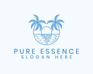 Blue Palm Sunset logo design