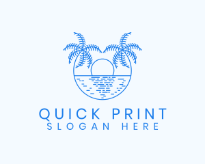 Blue Palm Sunset logo design