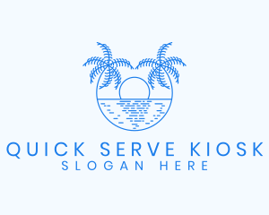 Blue Palm Sunset logo design