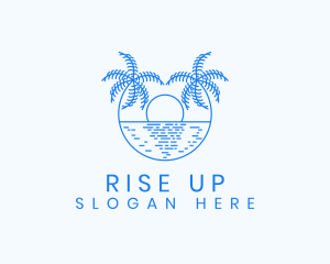 Blue Palm Sunset logo design