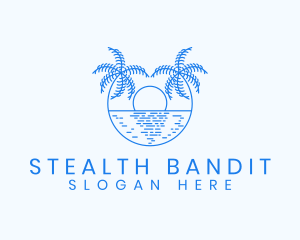 Blue Palm Sunset logo design