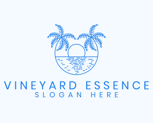 Blue Palm Sunset logo design