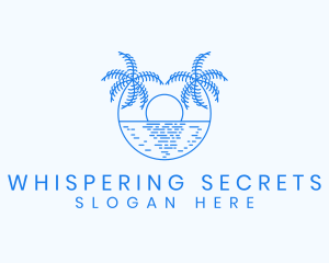 Blue Palm Sunset logo design