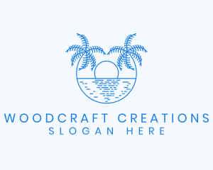 Blue Palm Sunset logo design