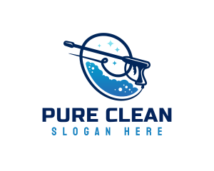 Pressure Washer Cleaning logo design