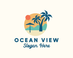 Vacation Island Beach logo design