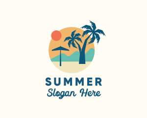 Vacation Island Beach logo design