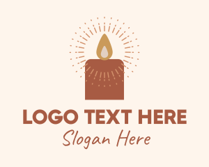 Candle - Glowing Wax Candle logo design