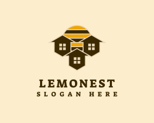House Honeycomb Sunrise Logo