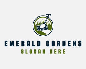 Lawn Mower Yard Landscaping logo design