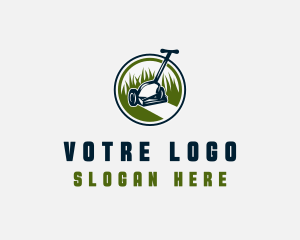 Lawn Mower Yard Landscaping logo design