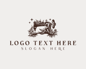 Flower - Sewing Machine Flower Tailor logo design