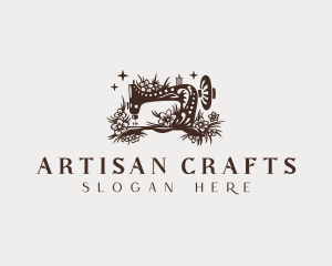 Crafts - Sewing Machine Flower Tailor logo design