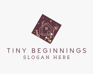 Floral Tiny House  logo design