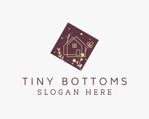 Floral Tiny House  logo design