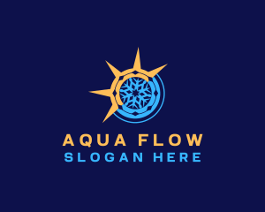 Flow - Heat Cool Ventilation logo design