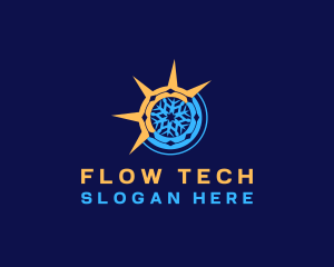 Flow - Heat Cool Ventilation logo design